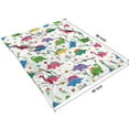 thumbnail image 4 of White Cartoon Dinosaurs Flowers Pattern Blanket,Comfortable Soft Lamb Wool Throw Blanket,All Season,Warm Lightweight Blankets for Sofa Bed Couch Living Room Chair,60"x80", 4 of 4