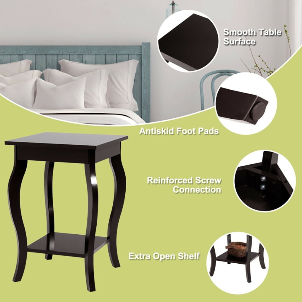 Finihen Round End Side Table, Sofa Couch Table with Storage Shelf, Accent Sofa End Side Table, for Small Spaces, Living Room, Bedroom, Brown Finihen Round End Side Table, Sofa Couch Table with Storage Shelf, Accent Sofa End Side Table, for Small Spaces, Living Room, Bedroom, Brown