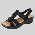 thumbnail image 1 of RKSTN Sandals for Women Summer Solid Color Comfortable Hollow Out Wedge Flowers Sandals Soft Comfortable Sandals, 1 of 5