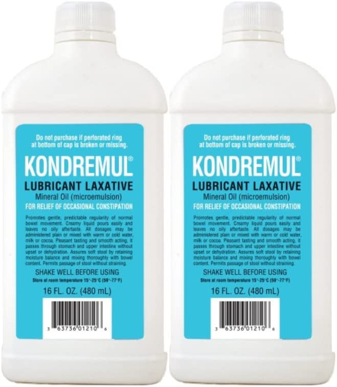 Kondremul Lubricant Laxative, Mineral Oil, Plain Flavor, 16 oz (Pack