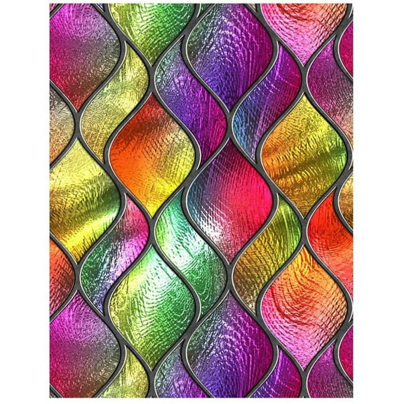 Window Privacy Decals, Stained Glass Film, Window Privacy Film Glass Decorative Cling Sticker Decal for Home Kitchen Frosted Glass Film Bathroom Window Privacy Film, 22.83'' x 47.24''in