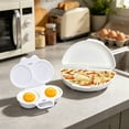 thumbnail image 3 of SHJHENG Microwave Egg Poacher with Lid - Plastic Double Egg Cooker for Breakfast, Quick Egg Maker for Home Kitchen, Microwave Safe Egg Steamer Tool (Multiple Styles Available), 3 of 7