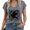 2-Gray, variant on UNISHE Women's Red Card Graphic V-Neck Short Sleeve T-Shirt White Retro Game Aesthetic Top