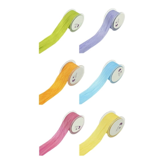 6x Crinkled Cloth Ribbon Smooth Ribbon Mixed Color Wrinkled Ribbon for Bowknot Gift Wrapping Packaging Wreath DIY Crafts Home Decoration