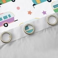 thumbnail image 4 of Castle Fairy Colorful Camper Pattern Curtains Pack of 2 (42x84 Each) for Kids, Star Print Curtains Blackout for Bedroom, Green Blue Orange, 4 of 6