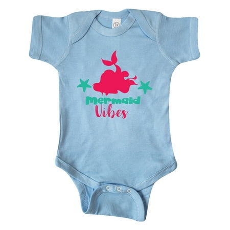 

Inktastic Mermaid Vibes Mermaid Silhouette - Pink Green Gift Baby Girl Bodysuit
