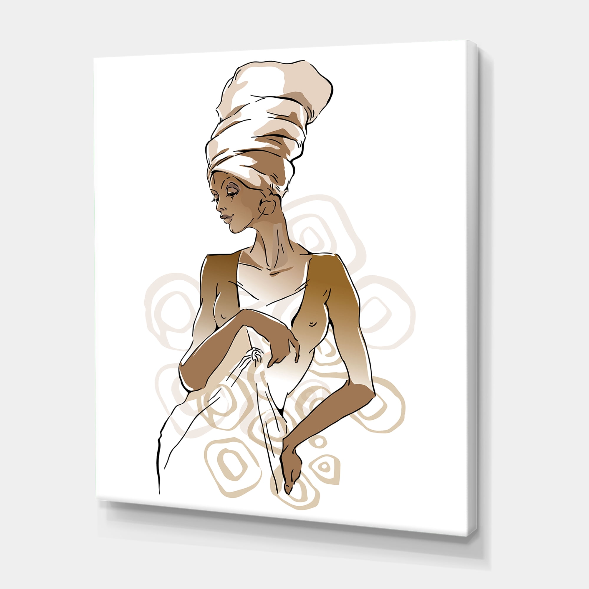 Designart ' Abstract African American Woman Portraits ' Modern Canvas Wall Art Print