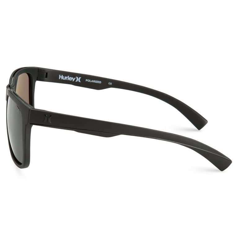 Hurley Men's Rx'able Sport Polarized Sunglasses, Hsm3007p Peak, Matte Black, 56-17-135, with Case