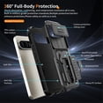 thumbnail image 5 of Rugged Phone Case for Google Pixel 11 Pro XL, Military Grade Shockproof Cover with Sliding Camera Lens Protector, 2-Way Kickstand, Anti-Slip, Heavy Duty Full-Body Drop Protection ﻿,Black, 5 of 8
