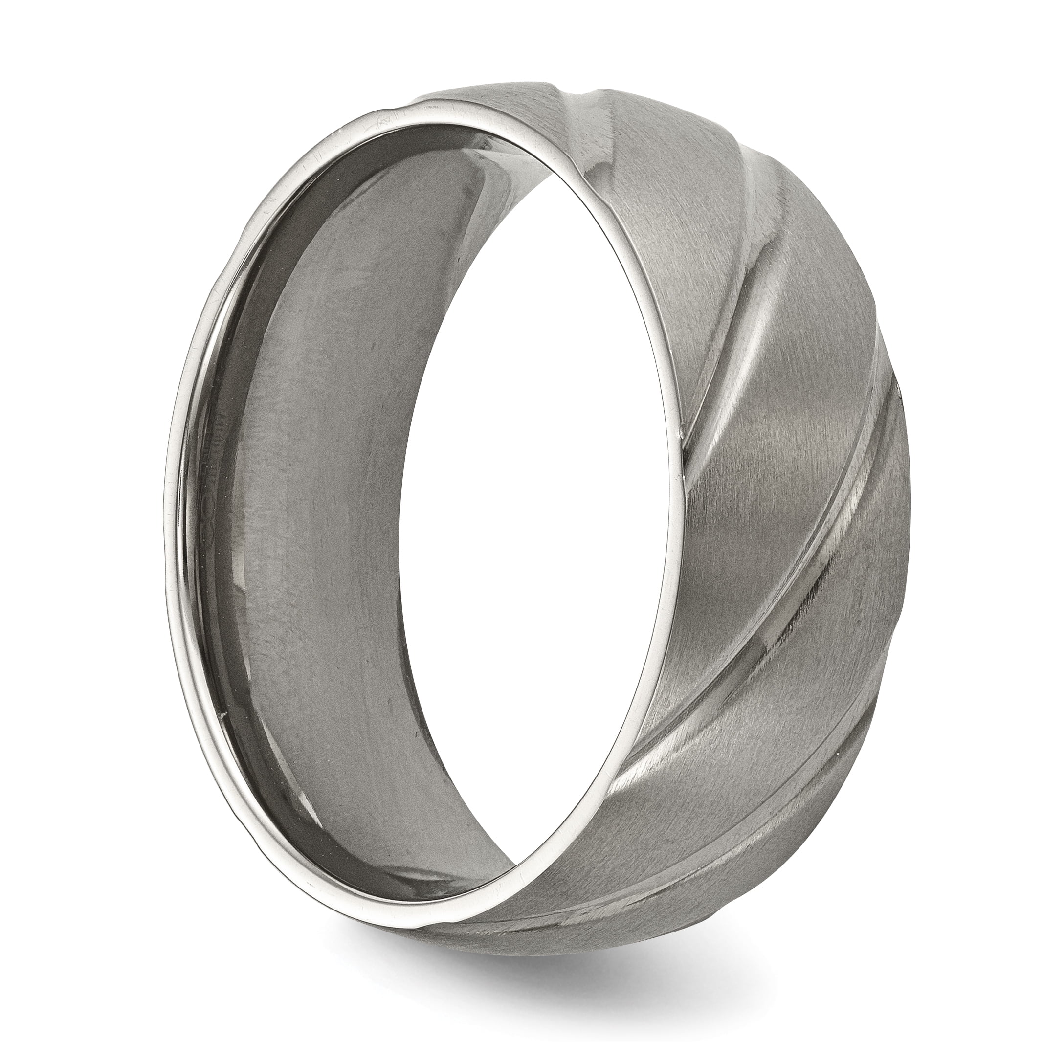 Titanium Swirl Design 8mm Satin Band