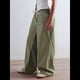 thumbnail image 5 of Pantalones de Rayas de Tiro Bajo para Mujer, Estilo Bohemio, con Cordón Ajustable y Pernera . Verde M, 5 of 10