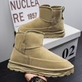 thumbnail image 2 of Men's Slip-On Fleece Lined Short Winter Snow Boots, Adult Male Round Toe Suede Upper Footwear with Thick Platform Outsole for Cold Season Daily Wear, 2 of 7
