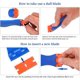 thumbnail image 4 of 2Pcs Mini Plastic Razor Blade Scraper Adhesive Multipurpose Remover with 100PCS Refillable Double Edge Sticker Scraper for Removing Glue, Sticker, Decals, Tint from Car Window and Glass, 4 of 5