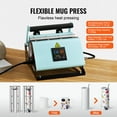 thumbnail image 4 of KFFKFF 2-in-1 Heat Press Machine for Tumblers and Hats, Compact Heat Press for Caps and Mugs, Suitable for 11-30oz Sublimation Tumblers, Adjustable Temperature and Timer, Green, 4 of 9