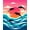 Pink, Pattern 1, variant on ODIKA 4'x6' Machine Washable Non-Slip Area Rug, Serene Sunset Latch Hook DIY Cushion Kit High Traffic Rug, Pink, 635044