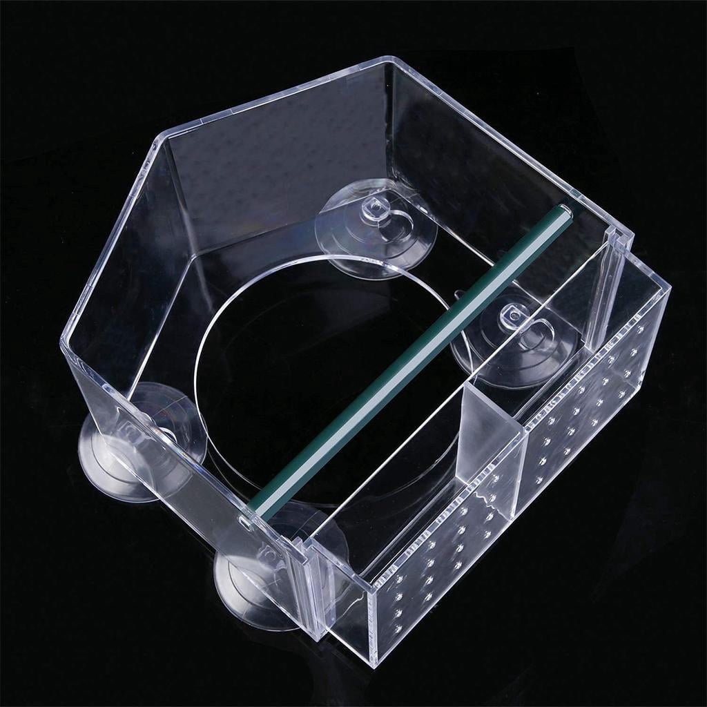 Clear Acrylic Bird Feeder Window Mount Strong Suction Cup Food Tray Outdoor Bird Feeder for Finch Cardinal Blue-bird