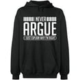 thumbnail image 2 of OXI Hoodie Sweatshirt - I Never Argue, Basic Casual Hoodie for Men's and Women Fleece Hoodie Long Sleeve - Dark Heather 2X-Large, 2 of 3