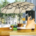 thumbnail image 4 of Outsunny Double-sided Patio Umbrella with Solar Lights, Base, Tilt, Cream, 4 of 9