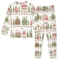 thumbnail image 2 of FORMRS Long Sleeve Top and Pants Pajama Set for Niños 2-Piece Sleepwear, Sizes 18M-8Y, Red Christmas House, 2 of 6
