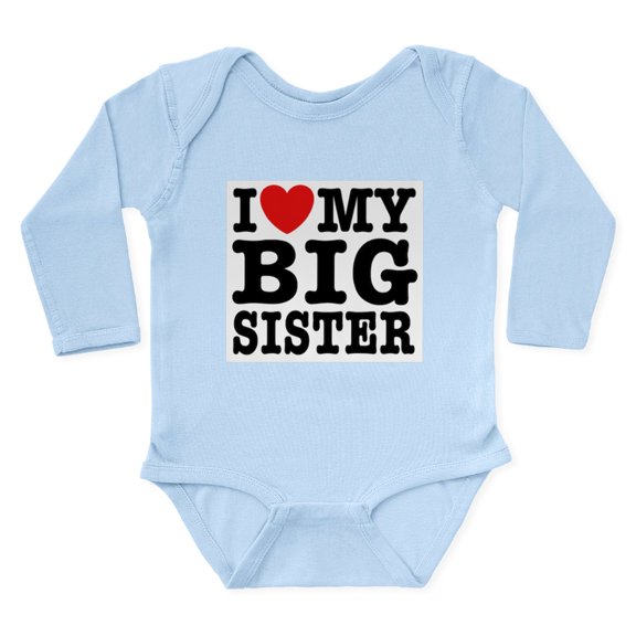 CafePress - I Love My Big Sister Infant Creeper Body Suit - Long Sleeve Cotton Baby Bodysuit