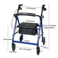 thumbnail image 6 of McKesson Rollator Walker with Seat and Wheels - Blue, 300 lbs Capacity, 1 Ct, 6 of 6