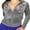Gray, variant on Female Coat, Rhinestone Printed Patterns Long Sleeve Hooded Zipper Jacket for Spring Fall, Black, S/M/L/XL