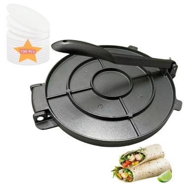 Lot45 Tortilla Press 10 inch - Cast Iron Manual Roti Maker Dough Press ...
