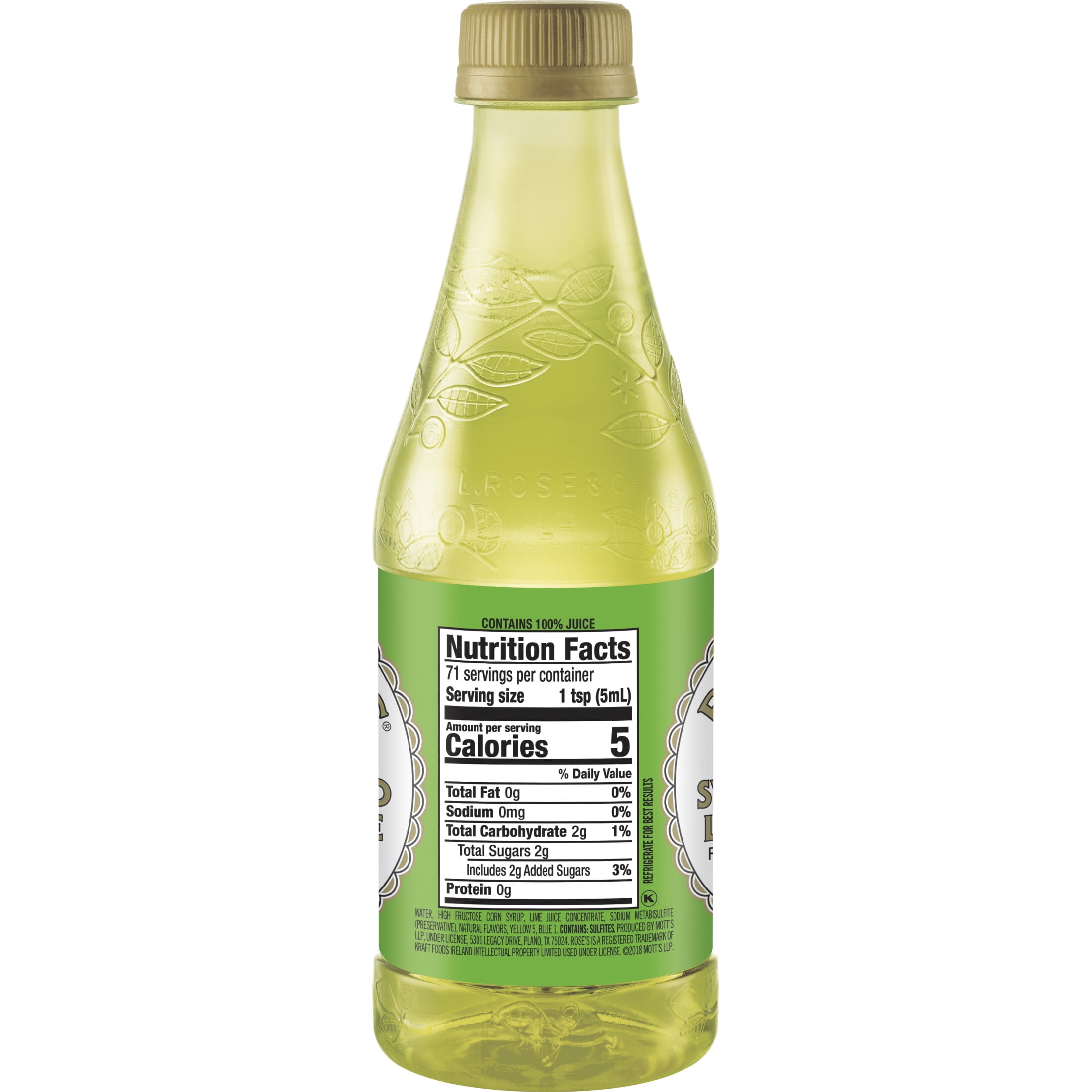 (4 pack) Rose's Sweetened Lime Juice, 12 fl oz, Bottle