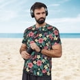 thumbnail image 4 of Wukai Green Tropical Leaves Print Men's Short-Sleeved Mesh T-Shirt,Quick-Dry Short Sleeve Workout T-Shirt-XX-Large, 4 of 8