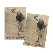 Augusta, Georgia, Woman in Golf Attire (4x6 Birch Wood Postcards, 2-Pack Stationary, Rustic Home Wall Decor)