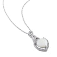 thumbnail image 3 of Everly Women's 1 1/5ct TGW Opal and Diamond Accent Sterling Silver Heart Twist Pendant with Chain, 3 of 8
