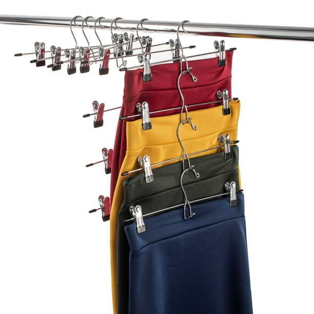 HeavyDuty AddOn Skirt Hangers with Clips 12 Pack, Multi Stackable Add