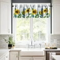 thumbnail image 2 of Wild Sunflower Curtain Valance, Spring Summer Flowers Window Valances Rod Pocket Curtains Drapes, Rustic Floral Short Topper Curtain for Kitchen Cafe Living Room, 1 Panel 54x18 in Yellow White, 2 of 5