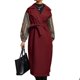 thumbnail image 2 of Chaqueta larga de lana cómodas mangas farol con lazo en la cintura abrigo largo para mujer solapa grande patrón étnico cálido para ir de compras ANGGREK Otros, 2 of 7