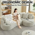 thumbnail image 4 of NeoKo 121" Curved Sectional Sofa with Chaise, Oversized L Shaped Couch in a Box with Curved Arm & Cushions, Cloud Sofa for Living Room Bedroom, Modern, Corduroy, Overstuffed, No Assembly, 4 of 8
