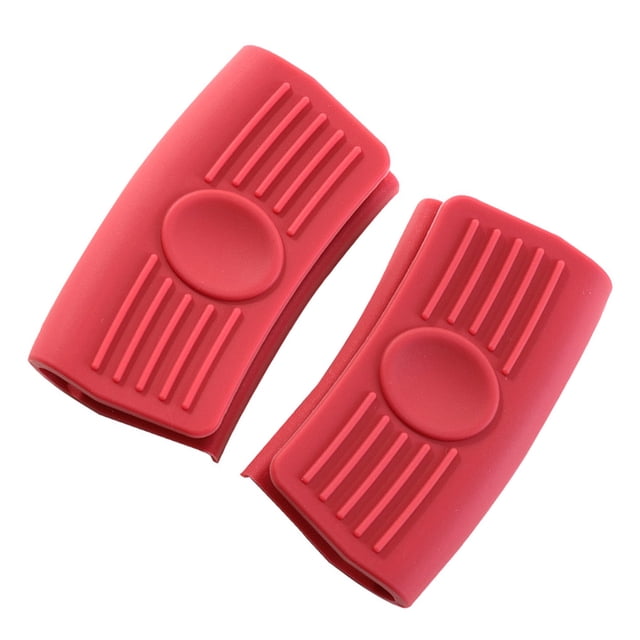 Injueey 2 piezas de soporte para mango de olla, accesorio para utensilios de cocina, funda aislante, Clip de silicona grueso, doble agujero rojo Type3 NO3 Injueey HA062199-06