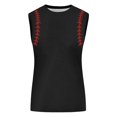 thumbnail image 3 of DHFJKG Women's Summer Sleeveless Tank Top Baseball Printed Crewneck Loose Fit T Shirts Athletic Workout Soft Tops, 3 of 3