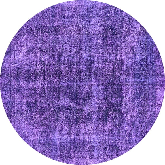 Ahgly Company Indoor Round Oriental Purple Industrial Area Rugs, 5' Round