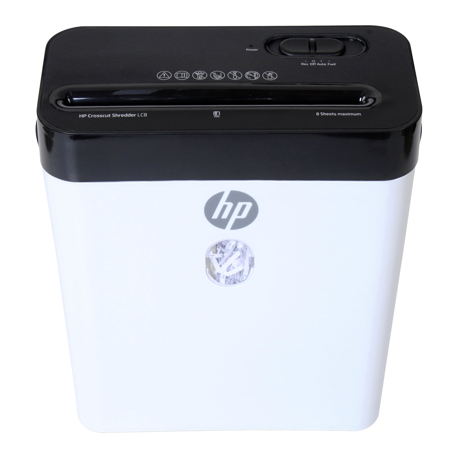 HP LC8 8-Sheet Cross Cut Manual Shredder with Basket , White 91011B