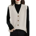 thumbnail image 4 of Niaviben Sweater Vest Women Lightweight Sweaters for Women Sleeveless Sweater Tops for Women Warm Vest for Women's Coat Down Vest Womens Women's Coats White L, 4 of 4