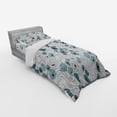thumbnail image 2 of Ambesonne Floral Bedding Set 3 Pcs, Doodle Floral Botany, Twin, Grey Bluegrey White, 2 of 2