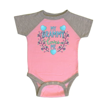 

Inktastic My Grammy Loves me- painted flowers and hearts Gift Baby Boy or Baby Girl Bodysuit