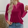 thumbnail image 5 of Velvet Long Sleeve Shirts for Women Dressy Crewneck Pullover Tops Ribbed Slim Fit T-Shirt Casual Going out Blouses Spring 2026, 5 of 8
