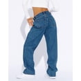 thumbnail image 3 of Women's High Waisted Baggy Jeans Straight Leg Casual Denim Pants, 3 of 4