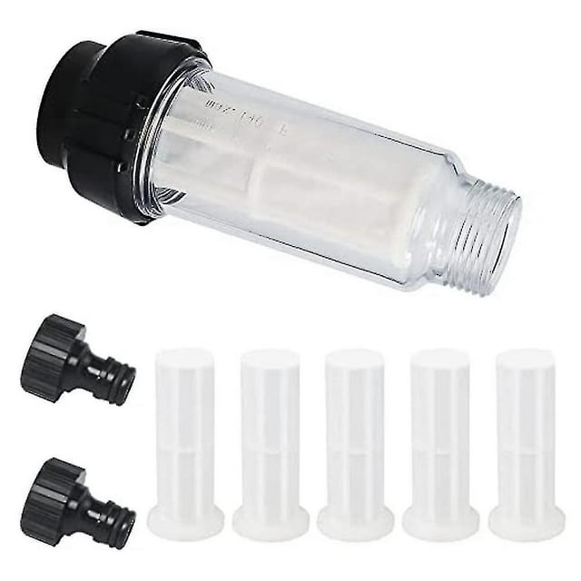 Water Filter Garden Hose, 3/4 Inch Water -filter Water Filter Set With 5 Filter Inserts + 2 Quick A Zekai