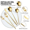 thumbnail image 4 of Silverware Sets, 30 Pieces Stainless Steel Flatware Set, Utensils Set Service for 6, Tableware Cutlery Set for Home and Restaurant, Knives Forks Spoons, Mirror Polished, Dishwasher Safe, Gold, 4 of 9