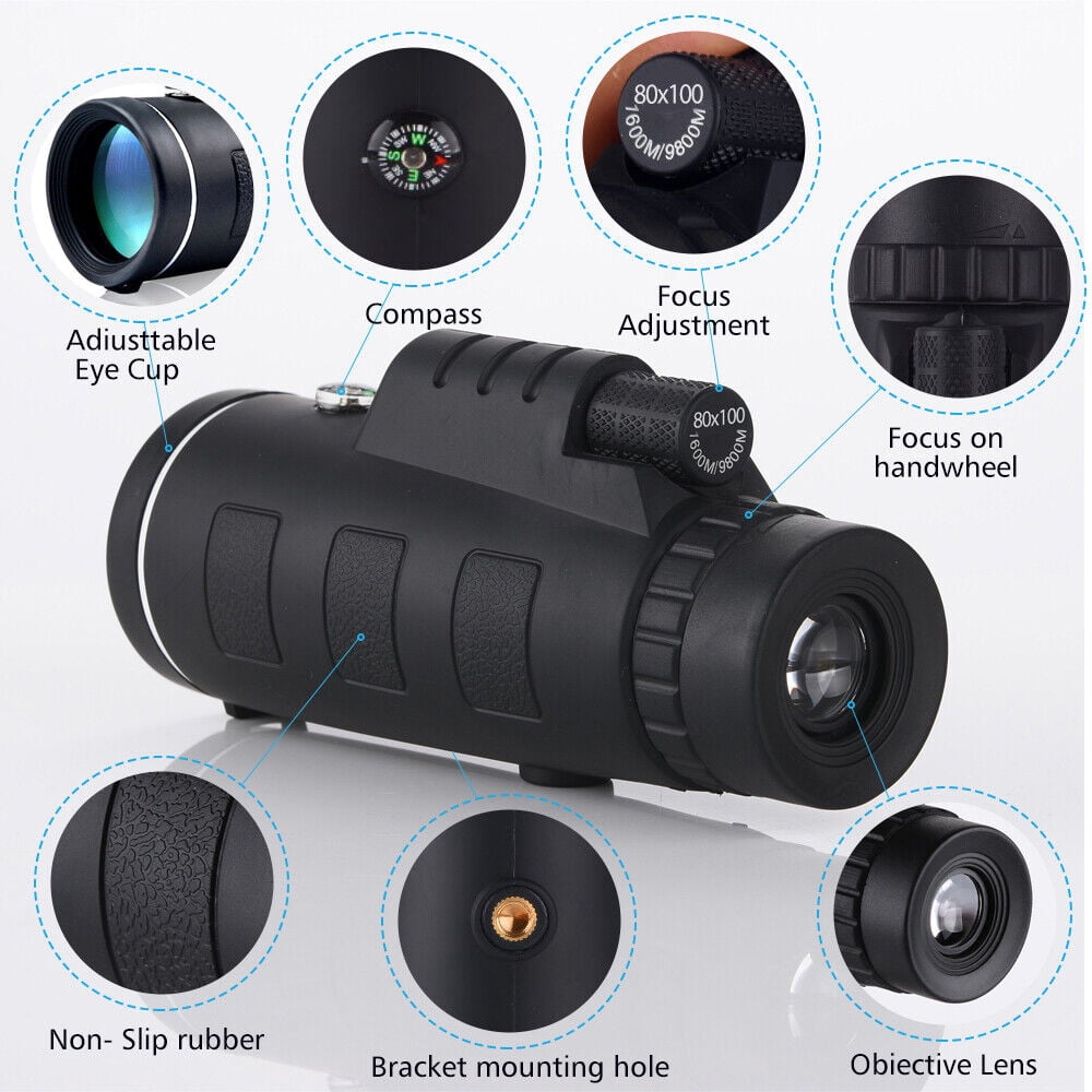 Zengest 80X100 Telescope for Kids Beginners Adults, Refractor Telescope with Adjustable Tripod