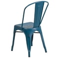 thumbnail image 3 of Bowery Hill Metal Dining Chair in Distressed Kelly Blue, 3 of 4
