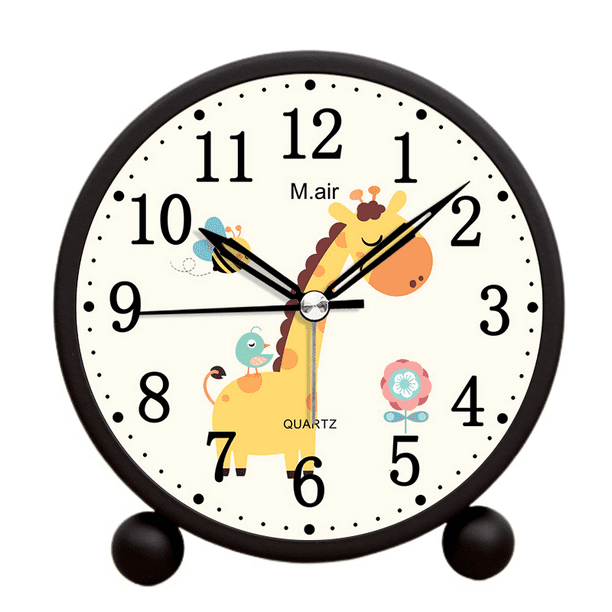 TIMPCV Analog Alarm Clock 4 Inch, Battery Powered NonTick Silent Small