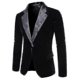 thumbnail image 2 of Men's Velvet Blazer Slim Fit Solid Tuxedo Jacket Business Casual Blazer 26s, 2 of 5